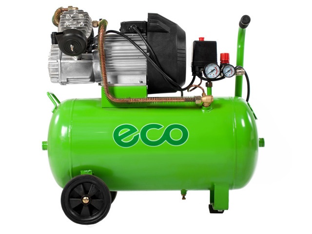 Компрессор ECO AE 502 (2 конденсатора, 448 л/мин, 8 атм., рес.50л, 2,2 кВт/220В)